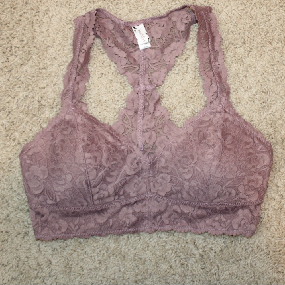 Lace Racerback Bralette in Mauve